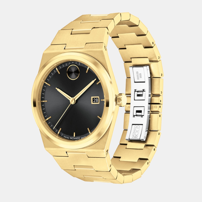 Movado Bold Quest Men Quartz Black Dial Analog Stainless Steel Watch 3601223