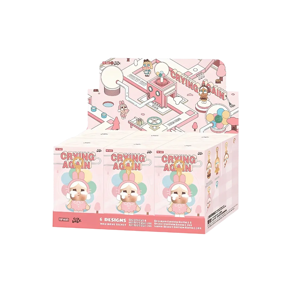 Pop Mart CryBaby Crying Again Series Vinyl Face Plush Sealed Case (6 Blind Box) Pack of 6