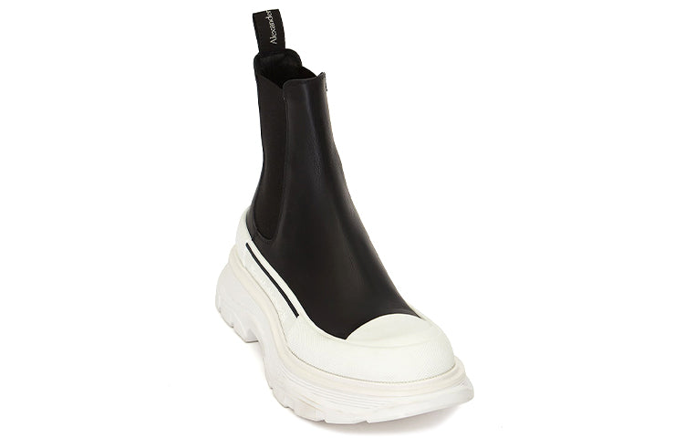 Alexander McQueen Chelsea Tread Ankle Boot Black White (Women's)