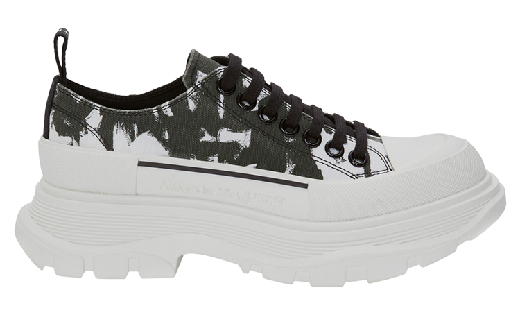 Alexander McQueen Tread Slick Low Lace Up White Black (Women's)