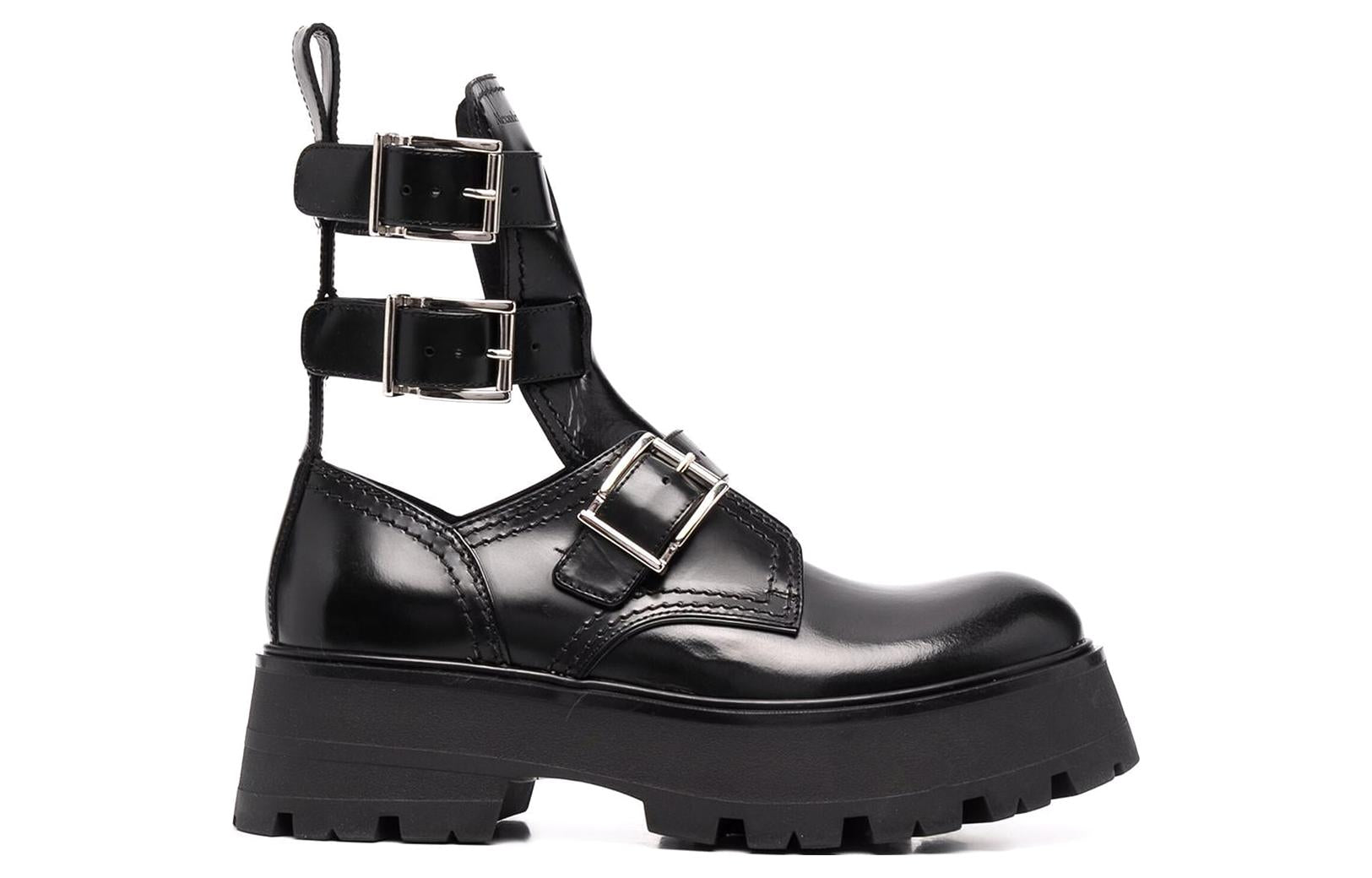 Alexander McQueen Buckled Ankle Boot Black (Women's)