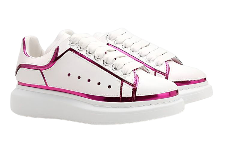 Alexander McQueen Oversized White Printer Pink Trim (Women's)