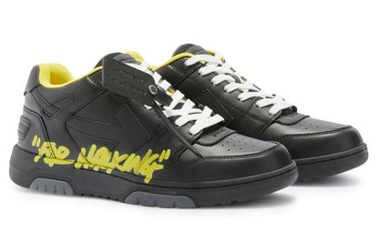 OFF-WHITE Out Of Office "OOO" Low Tops For Walking Black Yellow