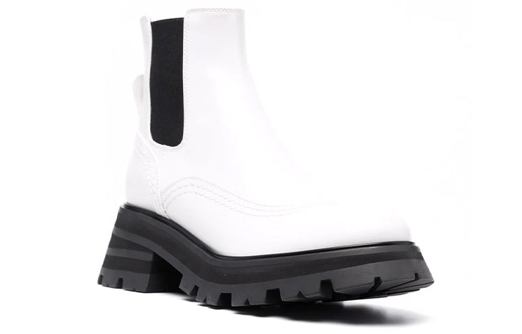 Alexander McQueen Wander Chelsea Boots White Black (Women's)