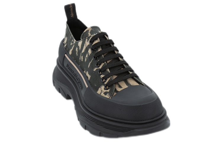 Alexander McQueen Graffiti Tread Slick Low Lace Up Beige Black
