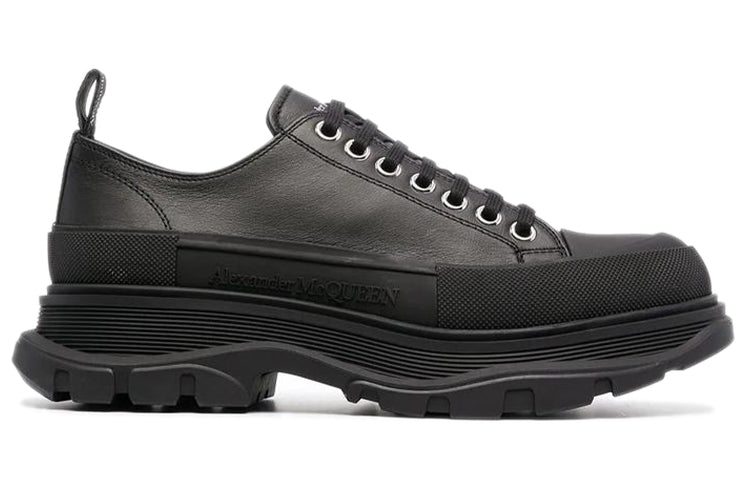 Alexander McQueen Tread Slick Low Lace Up Leather Triple Black
