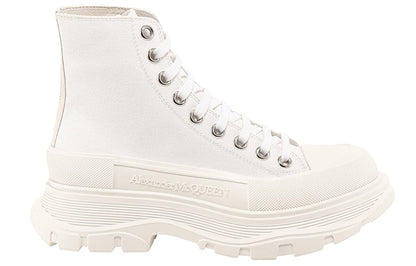 Alexander McQueen Tread Slick Boot Canvas White White (Women's)