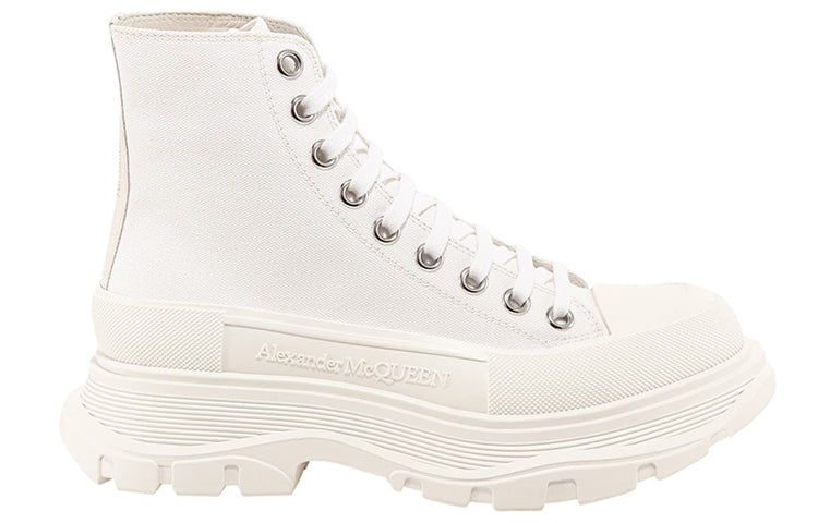 Alexander McQueen Tread Slick Boot Canvas White White (Women's)