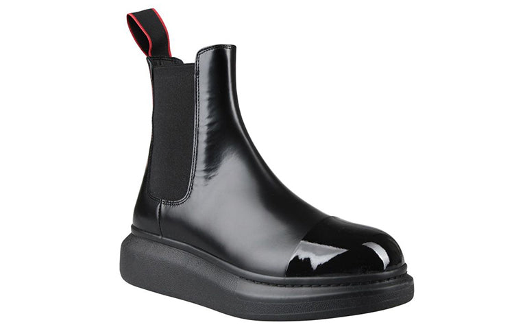 Alexander McQueen Hybrid Chelsea Boot Black Red Detail