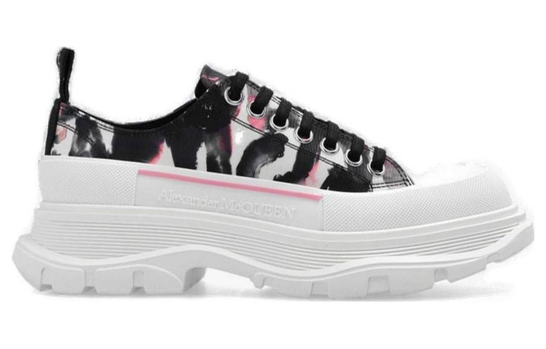 Alexander McQueen Watercolour Graffiti Tread Slick White Black Pink (Women's)