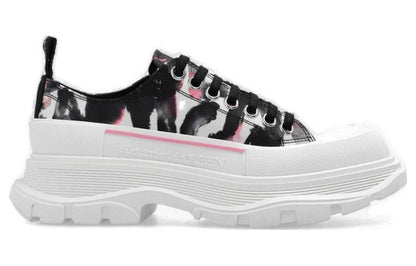 Alexander McQueen Watercolour Graffiti Tread Slick White Black Pink (Women's)