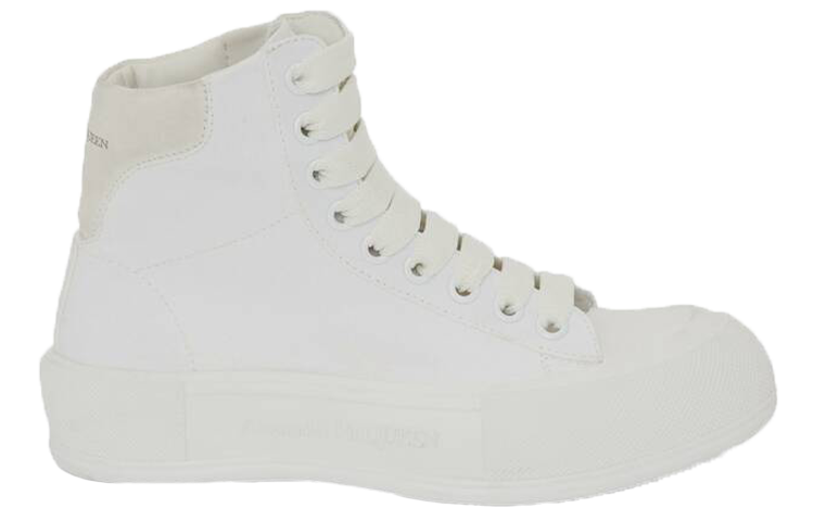 Alexander McQueen Deck Plimsoll High Top Sneaker Optical White (Women's)