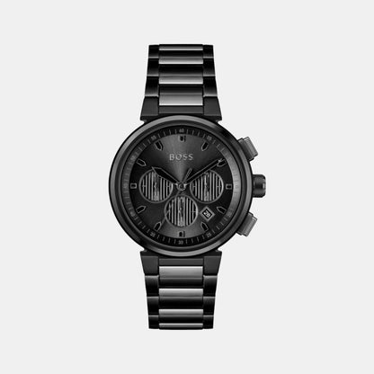Boss One Men Quartz Black Dial Chronograph Stainless Steel Watch 1514001