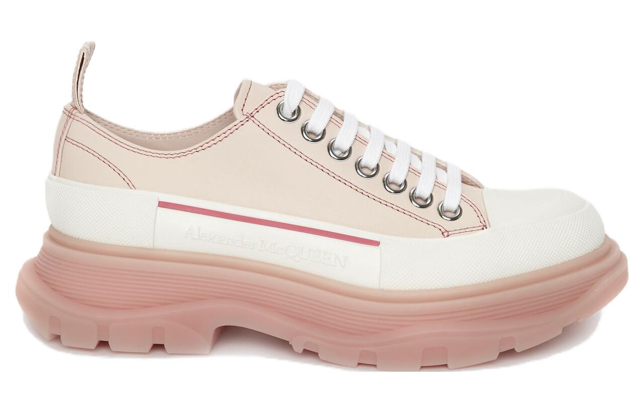 Alexander McQueen Tread Slick Low Lace Up Tea Rose White (Women's)