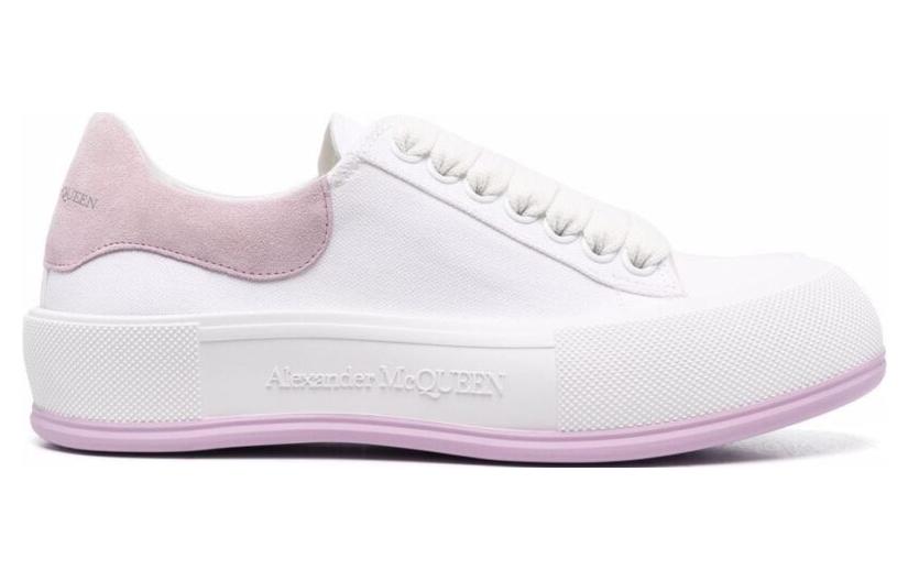 Alexander McQueen Deck Skate Plimsoll Lace-Up White Pink (Women's)