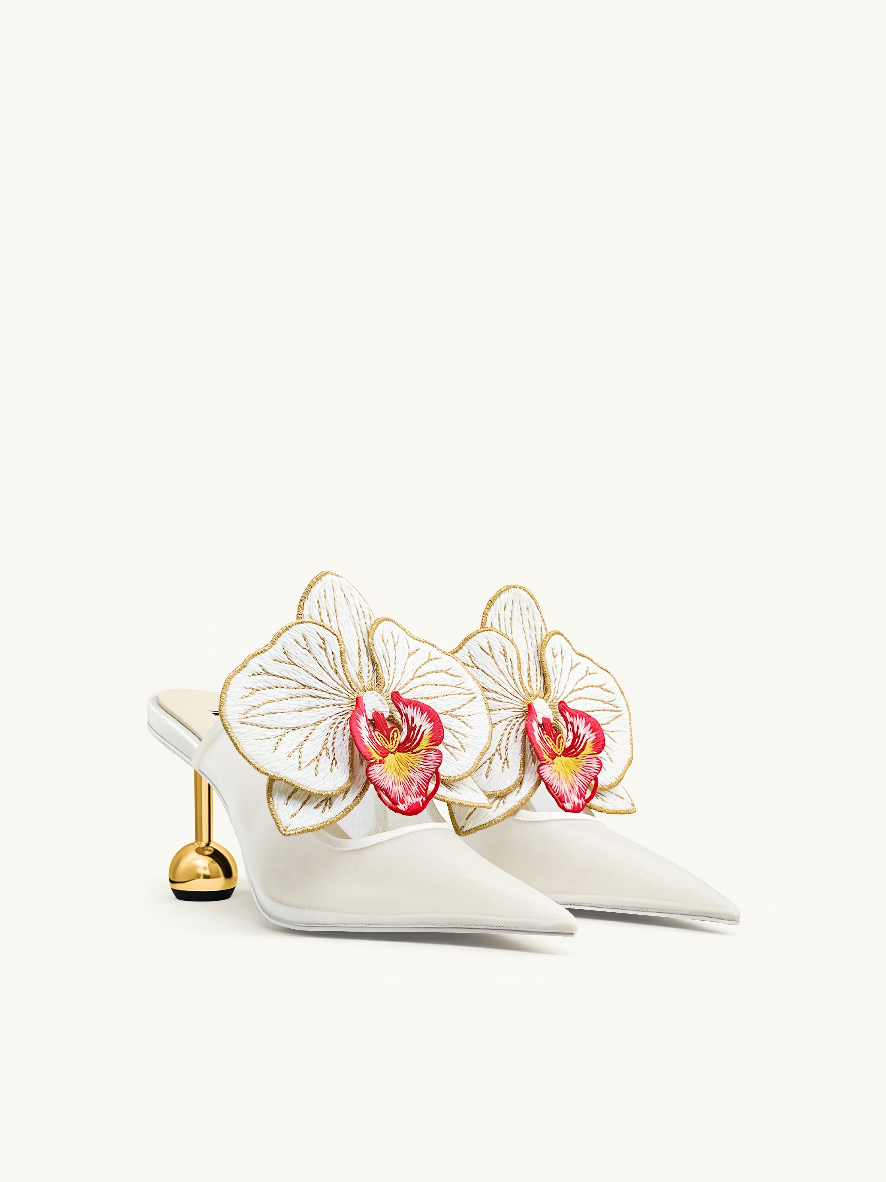 Jw Pei Sofia Orchid Sphere Heel Mules White