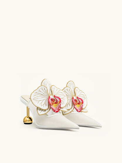 Jw Pei Sofia Orchid Sphere Heel Mules White