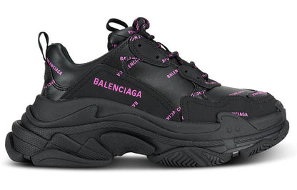 Balenciaga Triple S Allover Logo Black Pink (Women's)