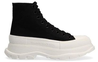 Alexander McQueen Tread Slick Lace Up Boot Black White