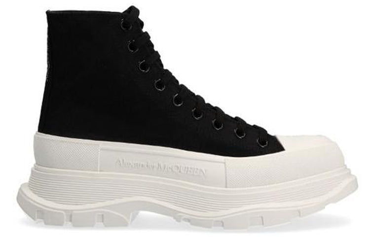 Alexander McQueen Tread Slick Lace Up Boot Black White