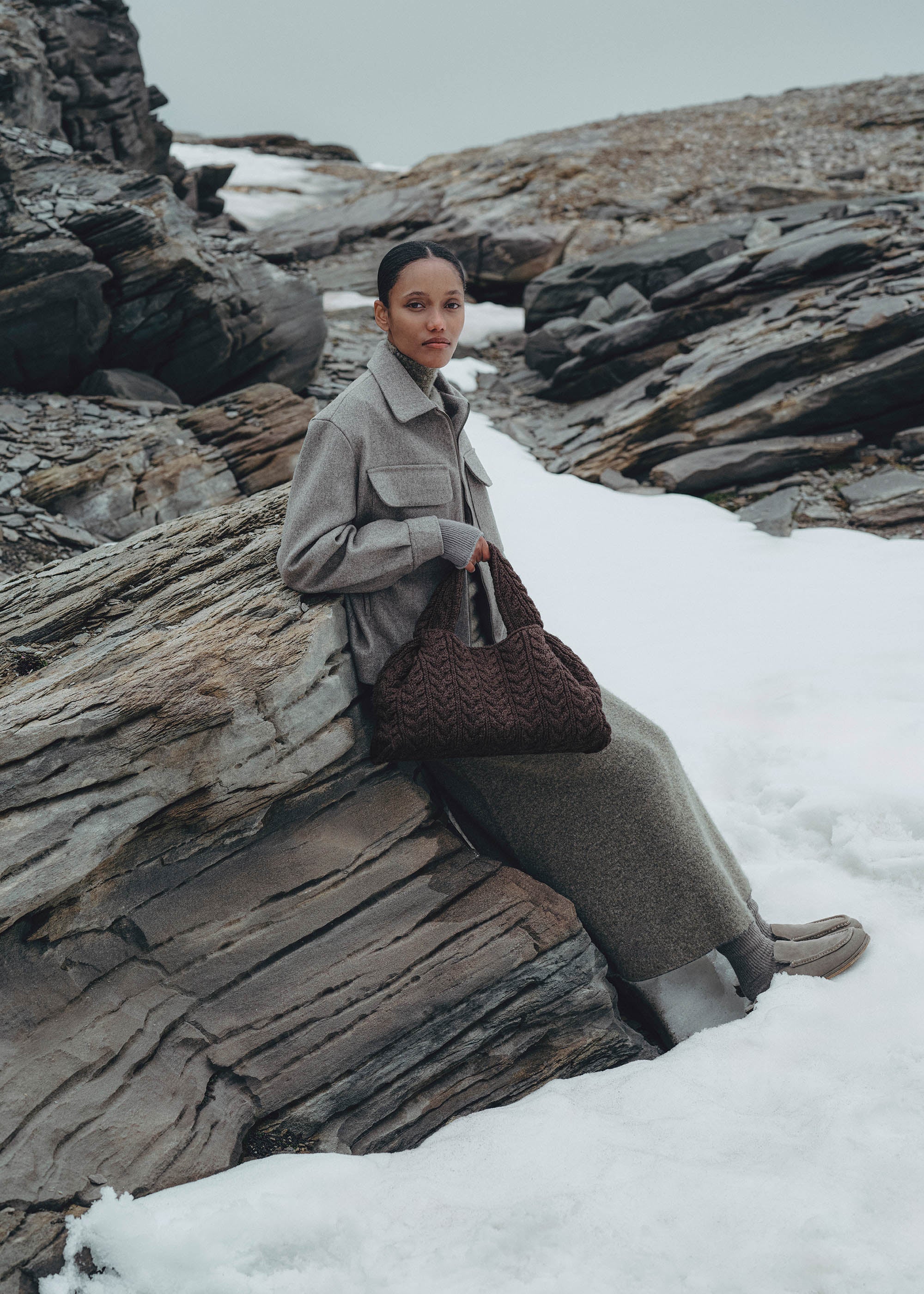 Polene Numero Neuf Large Merino Ebony