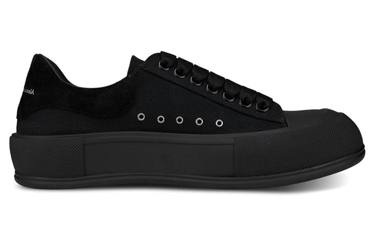 Alexander Mcqueen Deck Skate Plimsoll Lace-Up Triple Black