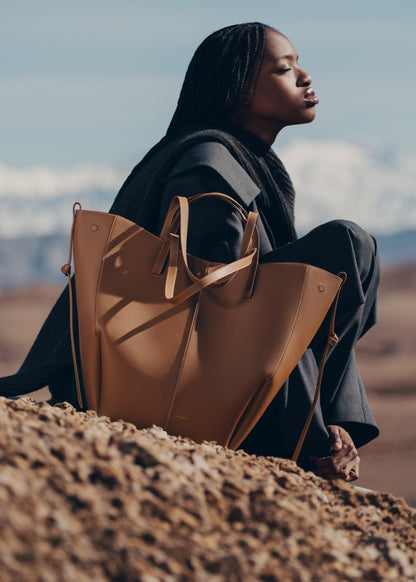 Polene Cyme Tote Textured Camel