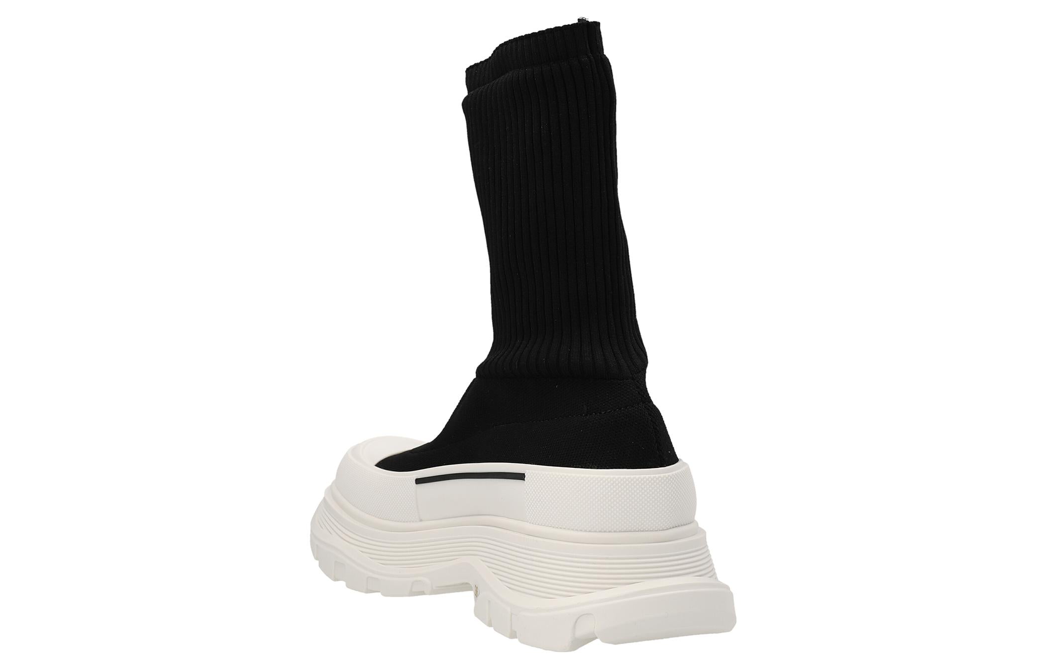 Alexander McQueen Logo Intarsia Chunky Sock Sneaker Black Ice (Women's)
