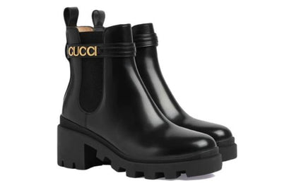 Gucci Logo-Strap Chelsea Boots Black (Women's)