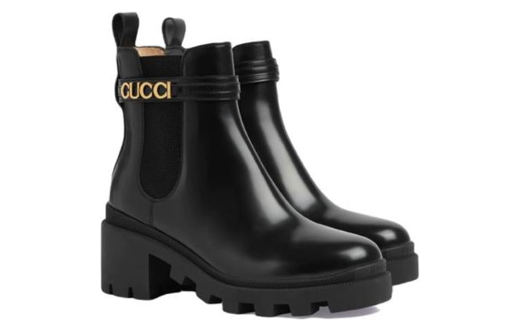 Gucci Logo-Strap Chelsea Boots Black (Women's)