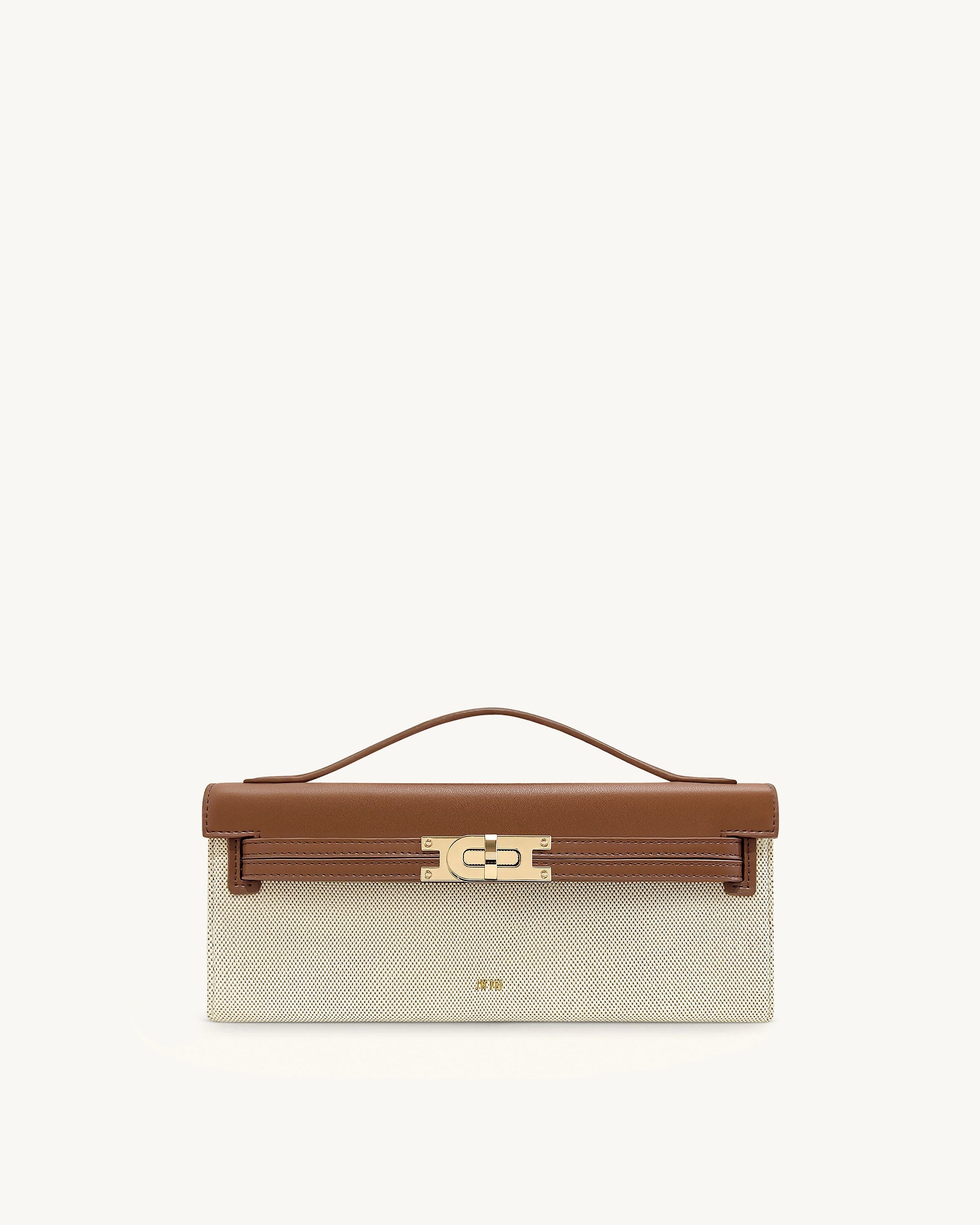 Jw Pei Bria Structured Top Handle Bag Brown Canvas