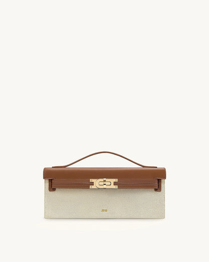 Jw Pei Bria Structured Top Handle Bag Brown Canvas