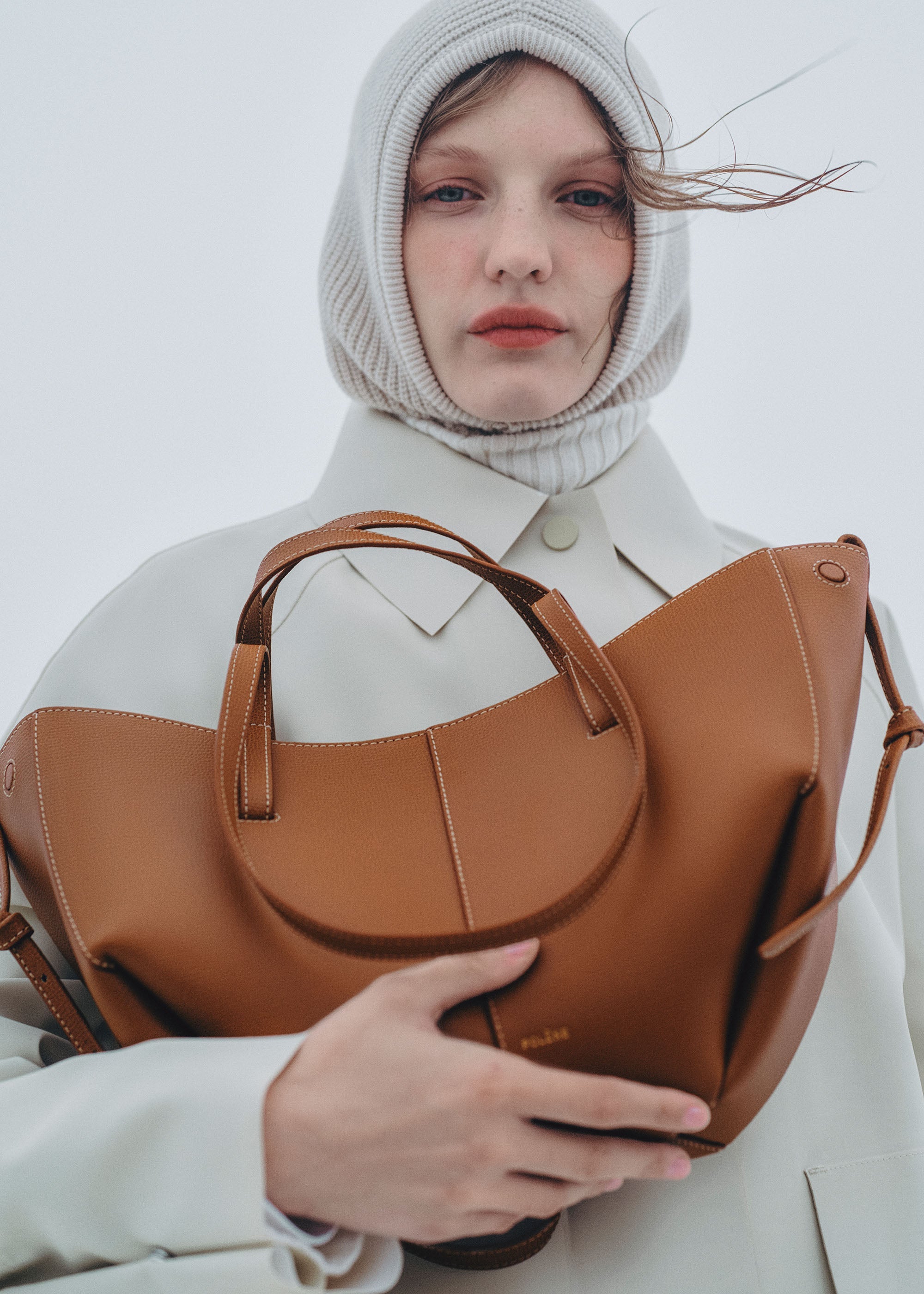 Polene Cyme Mini Textured Camel