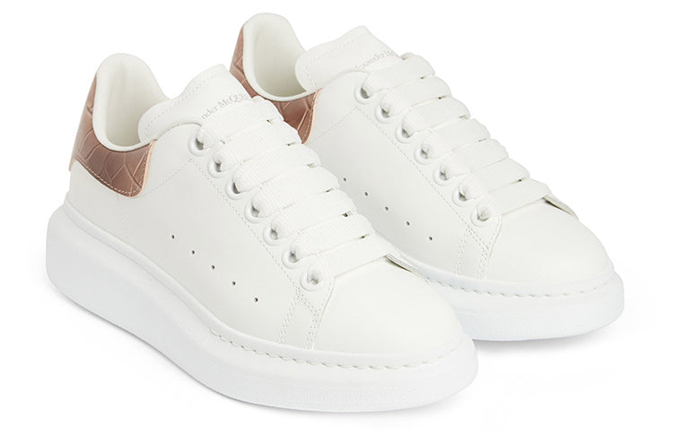 Alexander McQueen Oversized White Burnt Pink Croc (Women's)