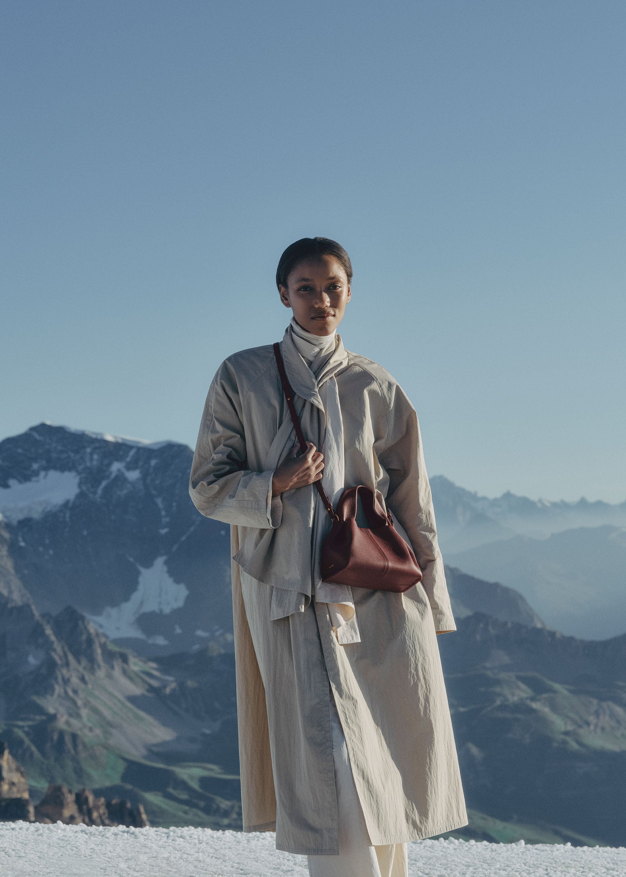 Polene Numero Neuf Mini Textured Black Cherry