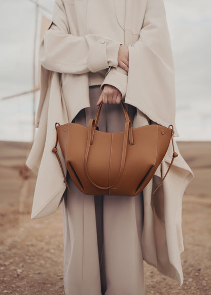 Polene Cyme Mini Textured Camel