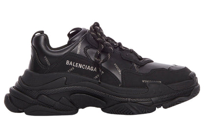 Balenciaga Triple S AllOver Logo Black Grey Leather Free