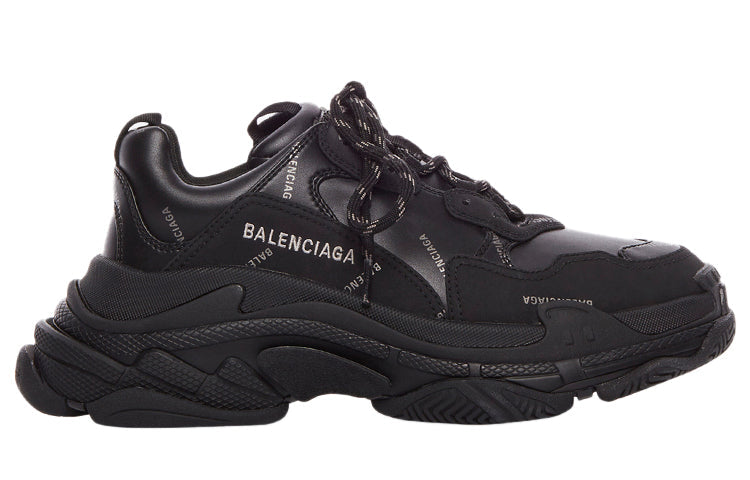 Balenciaga Triple S AllOver Logo Black Grey Leather Free