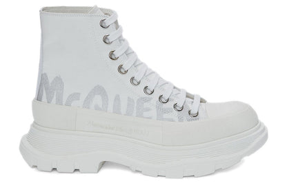 Alexander McQueen Tread Slick Boot Graffiti White Silver (Women's)