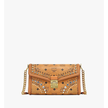 MCM Medium Tracy Crossbody in Crystal Visetos