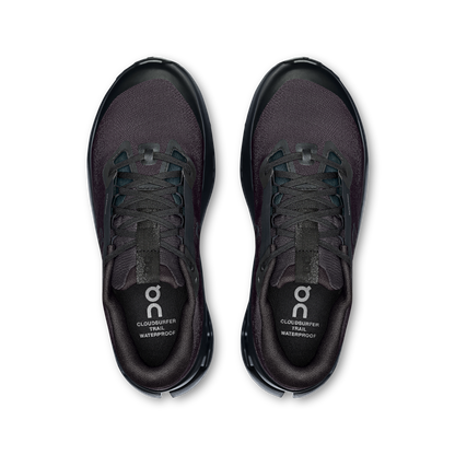 on running cloudsurfer trail 2 waterproof black (women's)