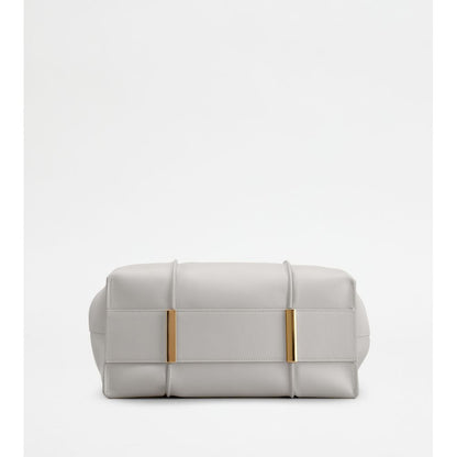 Tods T Timeless Shopping Bag In Leather Small Grey