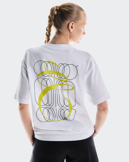 on club-t graphic White | Lime (Women's)