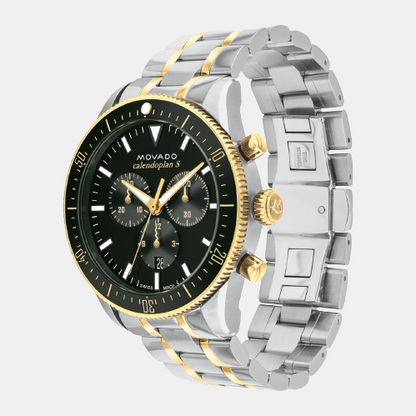 Movado Heritage Calendoplan S Men Quartz Green Dial Chronograph Stainless Steel Watch 3650167