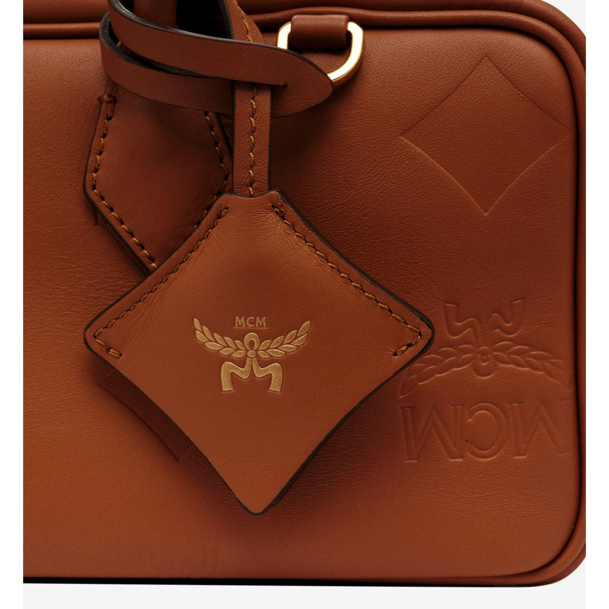 MCM Small Aren East West Shoulder Bag in Maxi Monogram Leather