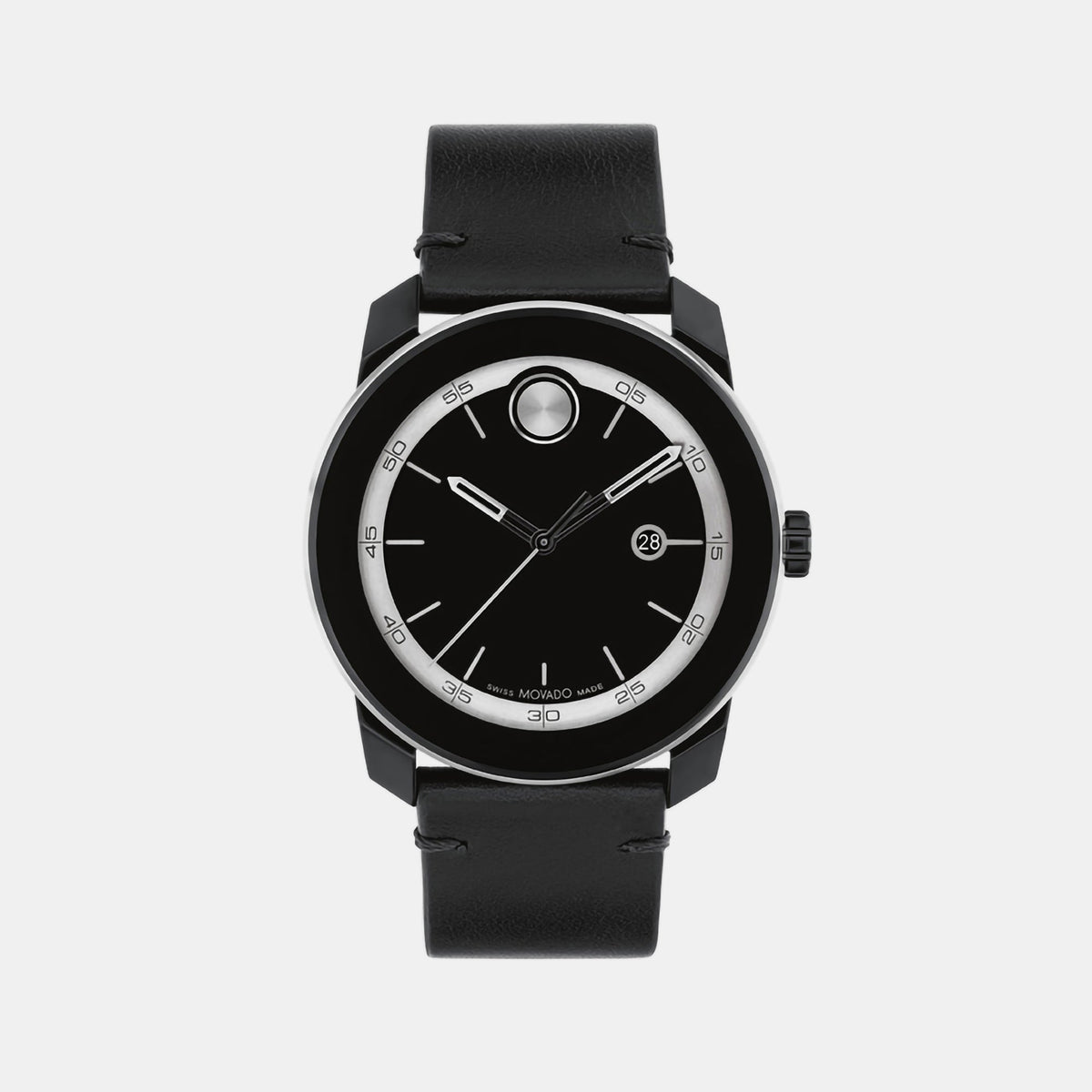 Movado Bold TR90 Men Quartz Black Dial Analog Stainless Steel Watch 3601154