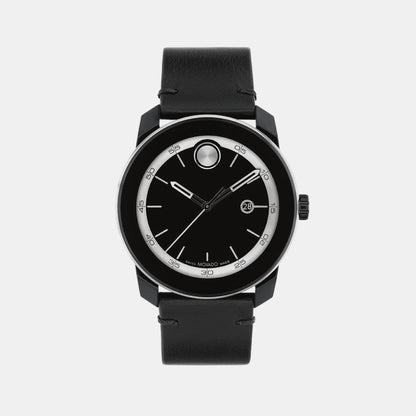 Movado Bold TR90 Men Quartz Black Dial Analog Stainless Steel Watch 3601154