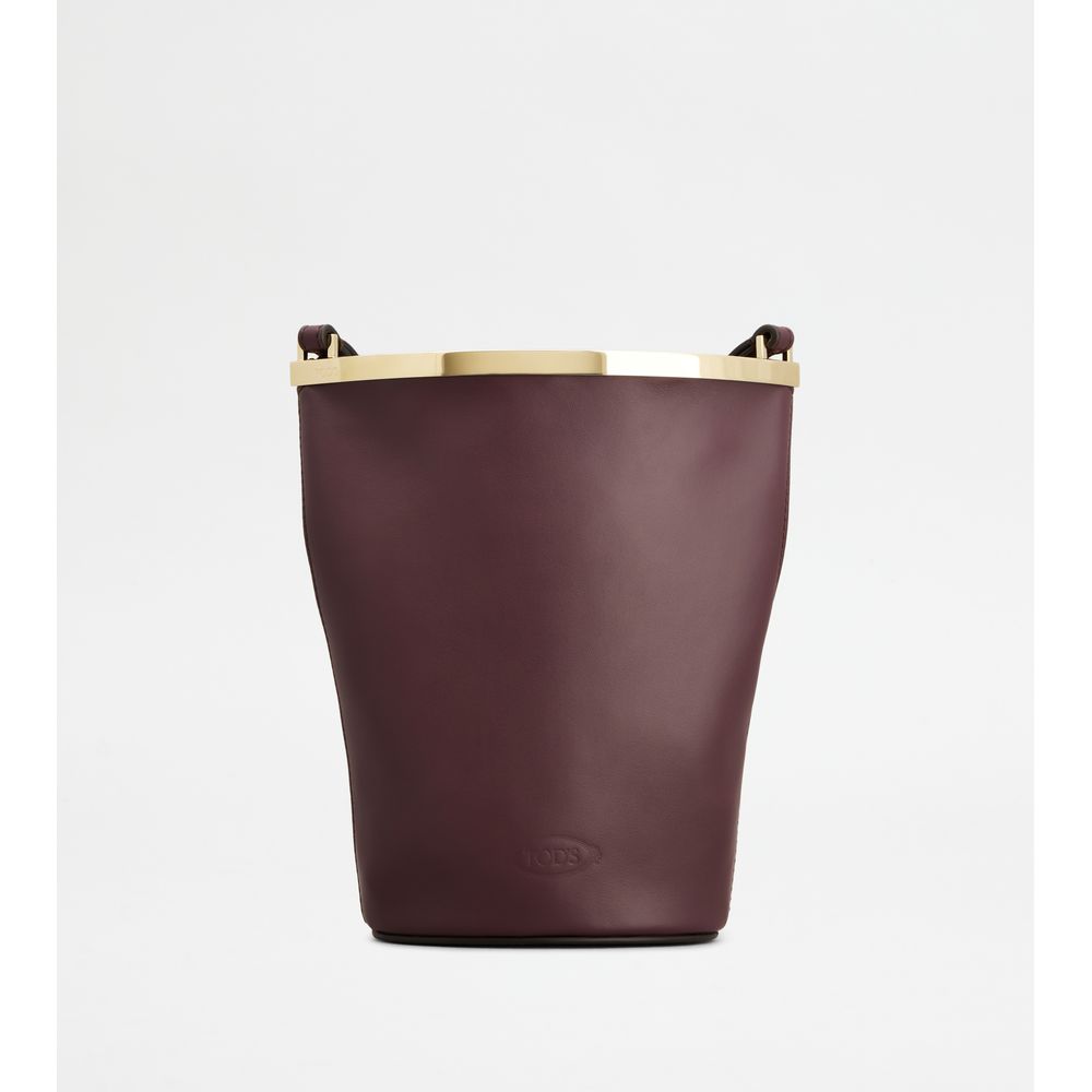 Tods Magenta Bag Bucket Bag In Leather Mini Burgundy