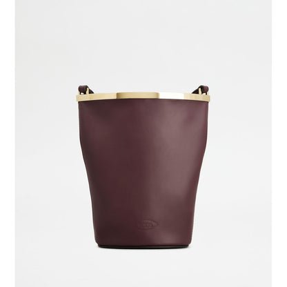 Tods Magenta Bag Bucket Bag In Leather Mini Burgundy