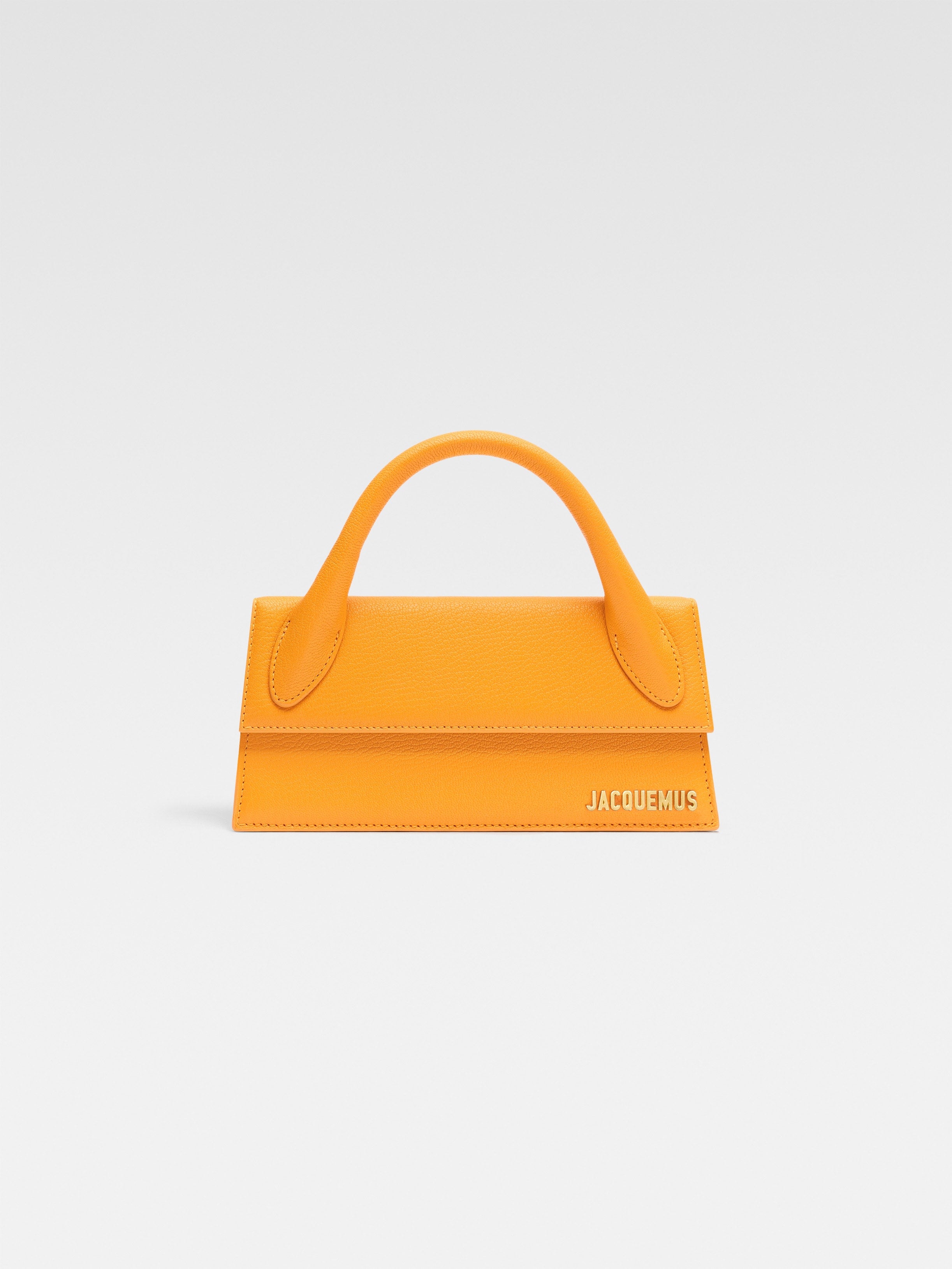 Jacquemus The Long Chiquito Soft Grained Leather Structured Bag Dark Orange